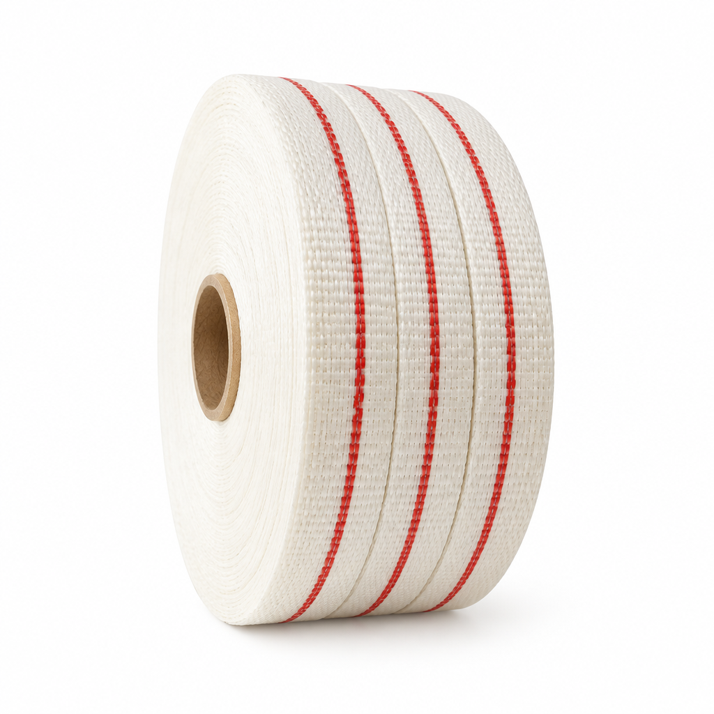 Poly Woven Strapping - 1 Red Line (19mm x 500m)
