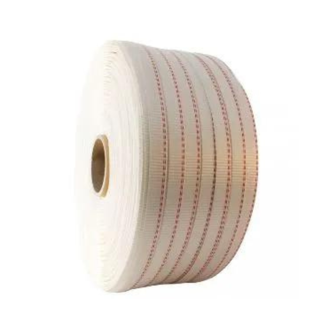 Poly Woven Strapping - 2 Red Lines (19mm x 500m)